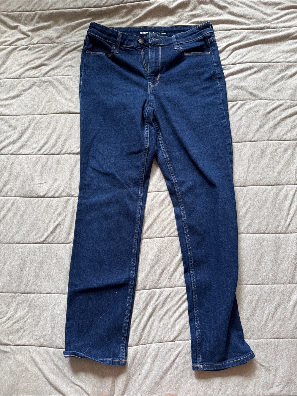 Old Navy Women's Dark Indigo High-Rise Wow Straight-Leg Jeans
